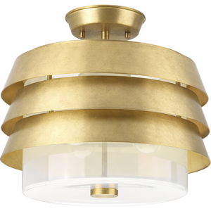 POINT DUME® byJeffrey Alan Marks for Progress Lighting Sandbar Collection Brushed Brass Semi-Flush Convertible