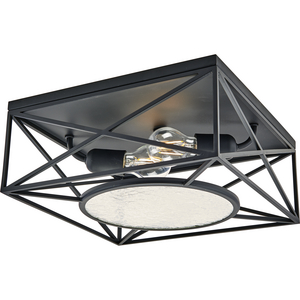 Cumberland Collection Two-Light Black 13" Flush Mount