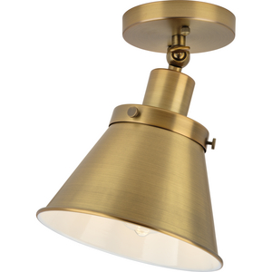 Hinton Collection One-Light Vintage Brass Vintage Style Ceiling Light
