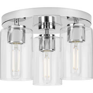 Cofield Collection 12. in Three-Light Polished Chrome Transitional Flush Mount