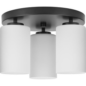 Cofield Collection 12 in. Three-Light Matte Black Transitional Flush Mount