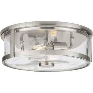 Gilliam Collection 12-5/8 in. Two-Light Brushed Nickel New Traditional Flush Mount