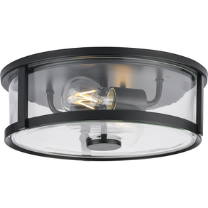 Gilliam Collection 12-5/8 in. Two-Light Matte Black New Traditional Flush Mount