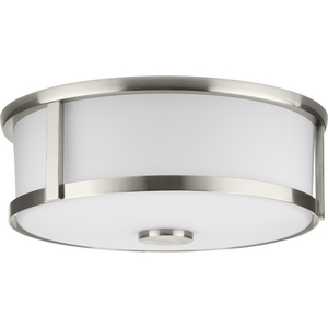 Gilliam Collection 12--5/8 in. Two-Light Brushed Nickel New Traditional Flush Mount