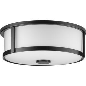 Gilliam Collection 12--5/8 in. Two-Light Matte Black New Traditional Flush Mount