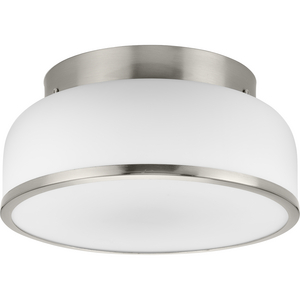 Parkhurst Collection Two-Light Brushed Nickel New Traditional 11-1/4" Flush Mount Light