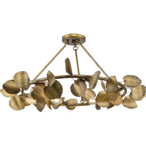 Laurel Collection 28 in. Six-Light Gold Ombre Transitional Flush Mount