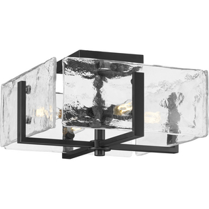 Rivera Collection Four-Light 13 in. Matte Black Luxe Industrial Flush Mount