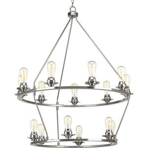 Debut Collection Fifteen-Light Brushed Nickel Farmhouse Chandelier Light