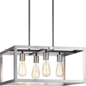 Union Square Collection Four-Light Stainless Steel Coastal Chandelier Light