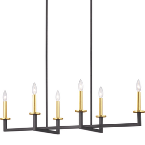 Blakely Collection Six-Light Graphite Modern Chandelier Light
