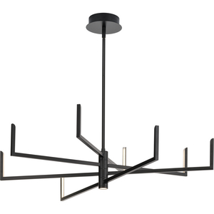 Pivot LED Collection Modern Textured Black Chandelier with Downlight