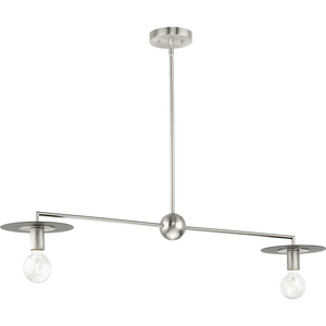Trimble Collection Two-Light Brushed Nickel Linear Chandelier