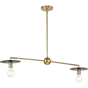 Trimble Collection Two-Light Brushed Bronze Linear Chandelier
