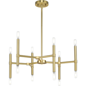 Arya Collection Twelve-Light Brushed Gold Luxe Chandelier