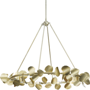 Laurel Collection Eight-Light Gilded Silver Transitional Chandelier