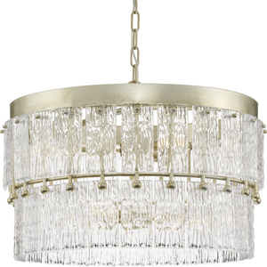 Chevall Collection Six-Light Gilded Silver Modern Organic Chandelier