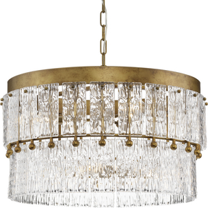 Chevall Collection Six-Light Gold Ombre Modern Organic Chandelier