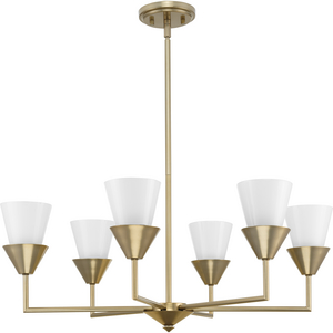 Pinellas Collection Six-Light Soft Gold Contemporary Chandelier