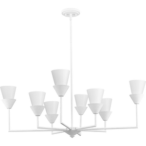 Pinellas Collection 14.37 in. Eight-Light White Plaster Contemporary Chandelier