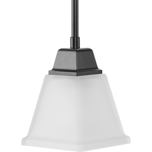 Clifton Heights Collection One-Light Modern Farmhouse Matte Black Etched Glass Mini-Pendant Light