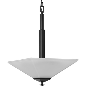 Clifton Heights Collection Two-Light Modern Farmhouse Matte Black Etched Glass Inverted Pendant Light