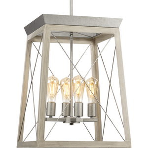 Briarwood Collection Four-Light Farmhouse Galvanized Chandelier Foyer Light
