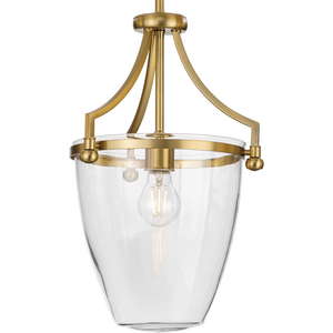Parkhurst Collection One-Light New Traditional Brushed Bronze Clear Glass Mini-Pendant Light