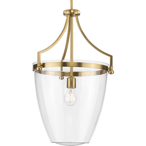 Parkhurst Collection One-Light New Traditional Brushed Bronze Clear Glass Pendant Light