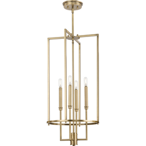 Elara Collection Four-Light New Traditional Vintage Brass  Chandelier Foyer Light