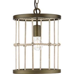 Lattimore Collection One-Light Aged Brass Pendant
