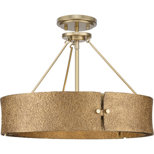 Lusail Collection Four-Light Soft Gold Luxe Industrial Pendant