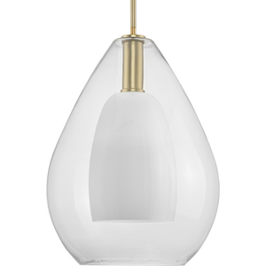 Carillon Collection One-Light Brushed Gold Large Contemporary Pendant