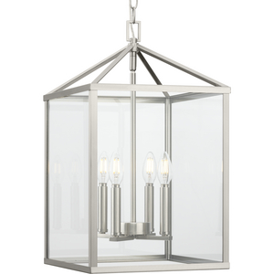 Hilllcrest Collection Four-Light Brushed Nickel Transitional Hall & Foyer Light