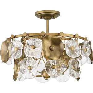 Loretta Collection Three-Light Gold Ombre Transitional Pendant