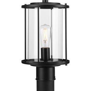 Gunther One-Light Matte Black Modern Farmhouse Post Lantern