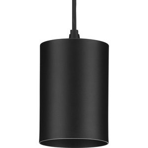 5" Black Outdoor LED Aluminum Cylinder Cord-Mount Hanging Light