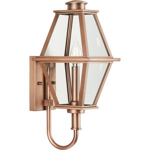 Bradshaw Collection One-Light Antique Copper Clear Glass Transitional Small Outdoor Wall Lantern