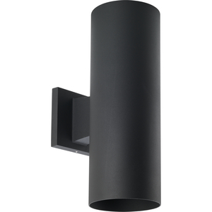 5" Cylinder Two-Light Black Up/Down Modern Outdoor Wall Light