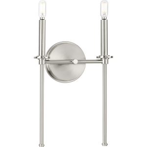 Elara Collection Two-Light New Traditional Brushed Nickel Wall Light