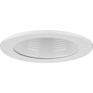 4" Satin White Recessed Step Baffle Trim for 4" Housing (P804N series)