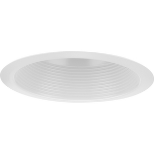 6" Satin White Recessed Step Baffle Trim for 6" Shallow Housing (P806S Series)