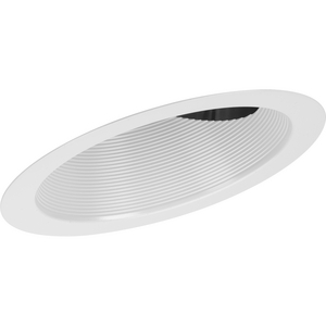6" Satin White Recessed Sloped Ceiling Step Baffle Trim for 6" Housing (P605A Series)