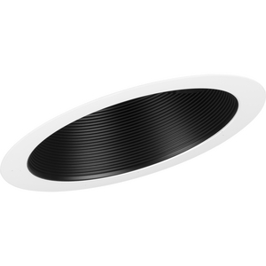 6" Black Recessed Sloped Ceiling Step Baffle Trim for 6" Housing (P605A Series)