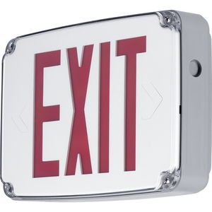 Wet Location LED Emergency Exit Double Face Sign Red Letters
