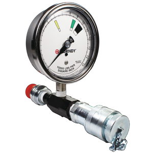 Inline Pressure Gauge for use with 10000 psi Hydraulic Pumps
