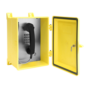 NEMA 4X VoIP Rugged Handset Telephone, Model 354-710 Series (Keypad), Armored Cord, Yellow