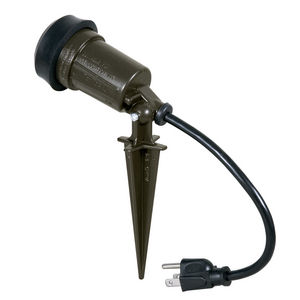 Weatherproof Portable Spike Light, Use Par 38 Bulb, CFL Compatible, Bronze