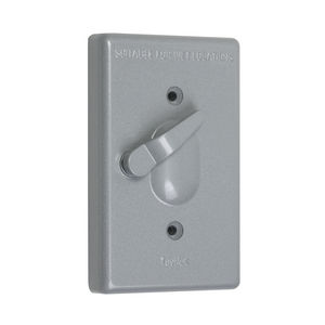 1-Gang Weatherproof Cover, Vertical, Toggle, 3 Way Switch 6A/3A, Gray