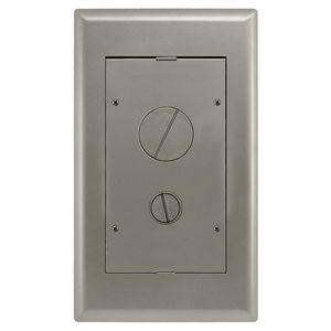 2-Gang AFB Rectangular Series, Flush Furniture Feed Cover Assembly, Satin Nickel Powder Paint Finish